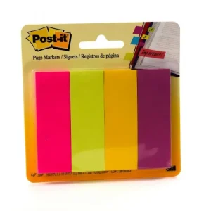 Post-It Assorted Colors Page Markers, 1 Inch x 3 Inch, 4P50S