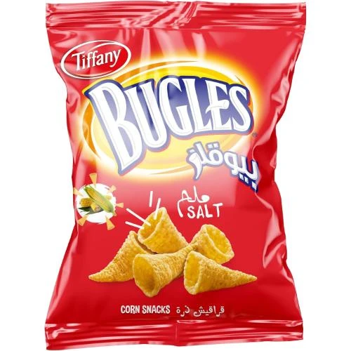 Tiffany Bugles Salt Corn Snacks Pouch 125g x 15 Expiry Date 21 Dec 2025