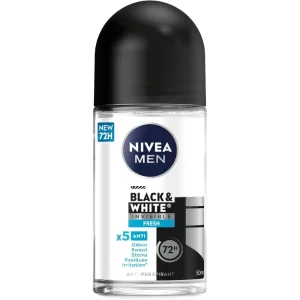Nivea Men Roll On Deo, Invisible Black & White Fresh, 50ml