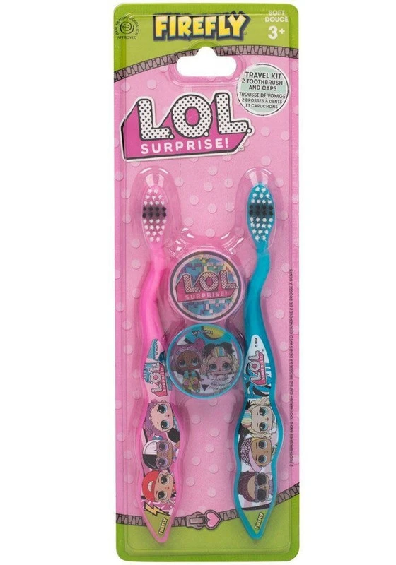 Firefly LOL Surprise 2 Toothbrushes and 2 Caps Twin Pack
