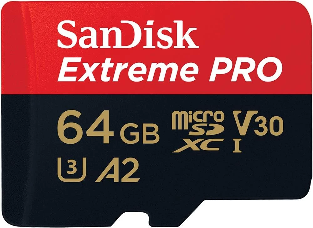 SanDisk 64GB Extreme Pro microSD UHS I Card, 200MB/s Read, 90MB/s Write - SDSQXCU-064G-GN6MA