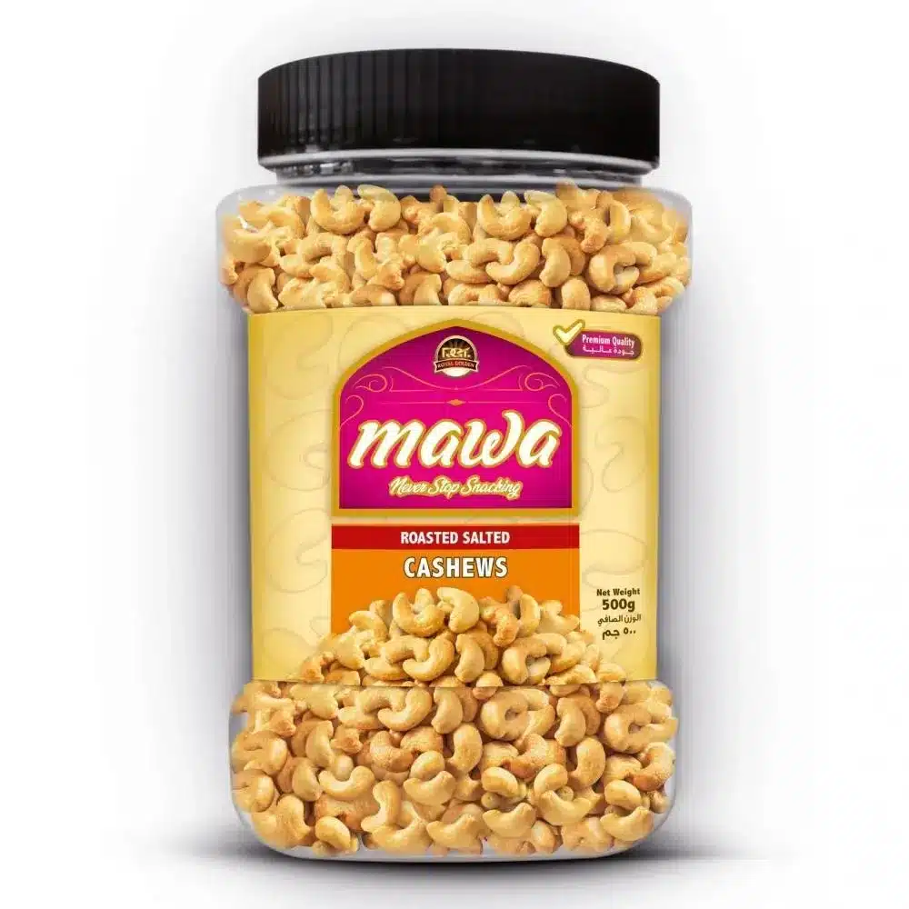 Mawa Roasted Salted Cashews , 500G (Plastic Jar)