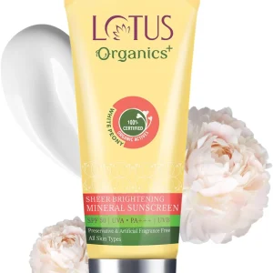 Lotus Herbals Organics+ Sheer Brightening Mineral Sunscreen Spf-50 Pa+++, 100Gm