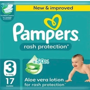 Pampers Rash Protection Diaper Size 3, 17 Counts