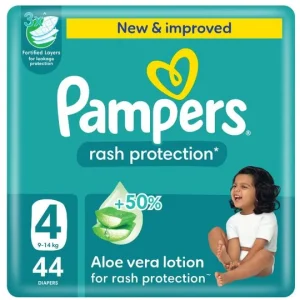 Pampers Rash Protection Size 4, 9-14kg Baby Diapers, Pack of 44's x 3