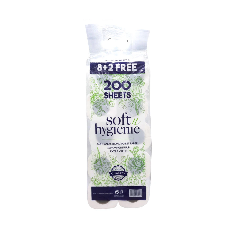 SNH Toilet Roll Tissues 200 Sheets Pack of 10 roll