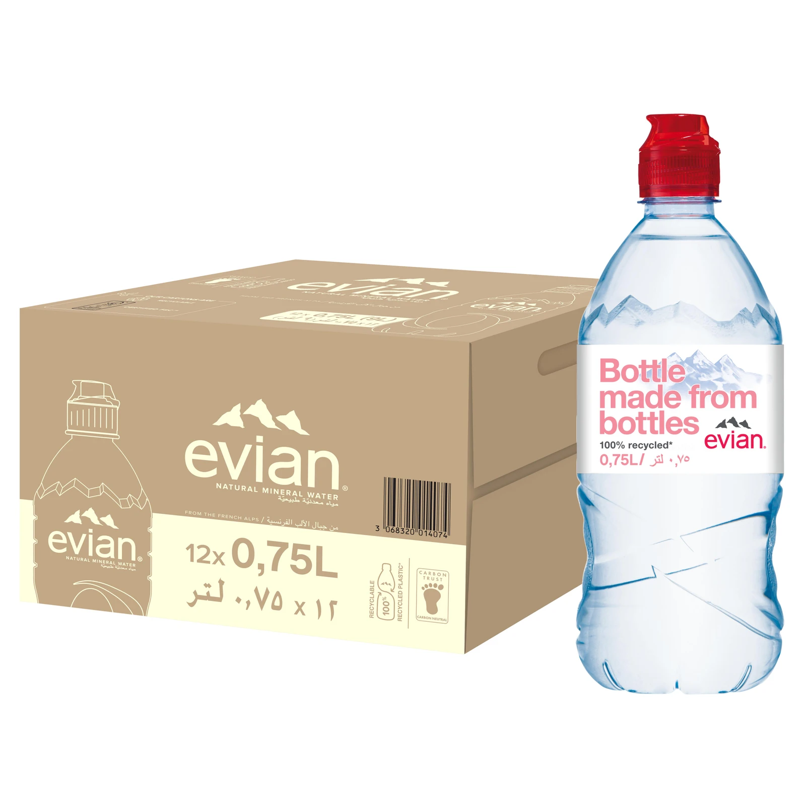 Evian Natural Mineral Water 750 ml