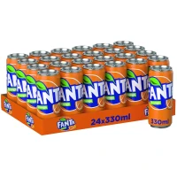 Fanta Orange Carbonated Drinks In Can, 330 ml (Carton: 24 x 330 ml)