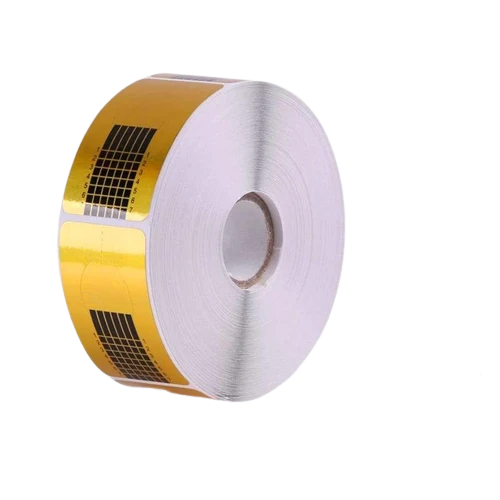 Gold Square Nail Form Stickers-Roll Of 500 Pieces