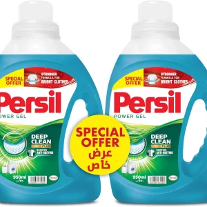 Persil Power Gel Liquid Laundry Detergent, With Deep Clean Technology pack of 2 x 950 ml