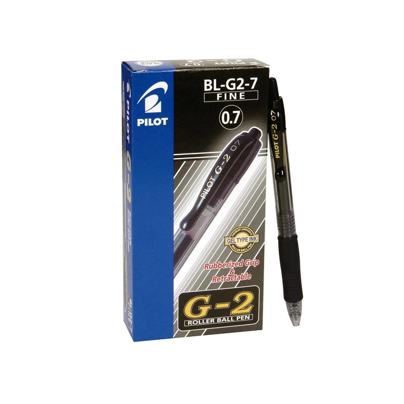 Pilot G2-0.7 Retractable Fine Black Gel Pen, 12 Pieces