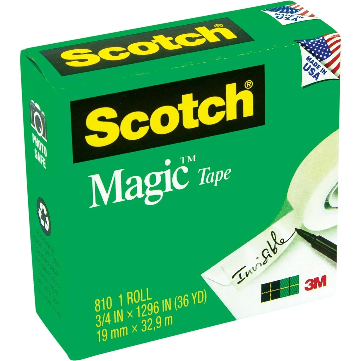Scotch Magic Tape 810, 3/4 Inch x 1296 Inch Boxed