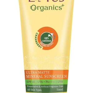 Lotus Herbals Organics+ Ultra Matte Mineral Sunscreen Spf 40 Pa+++, 100Gm
