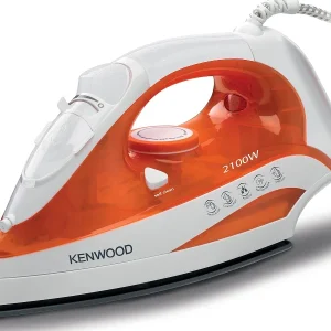 Kenwood Steam Iron 2100W With Ceramic Soleplate, Anti-Drip, Self Clean, Continuous Steam, STP50.000WO White/Orange