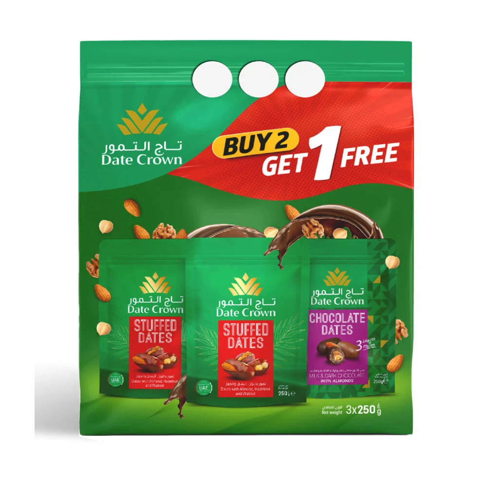 Date Crown Stuffed Dates/Chocolate Assorted Promo 250g