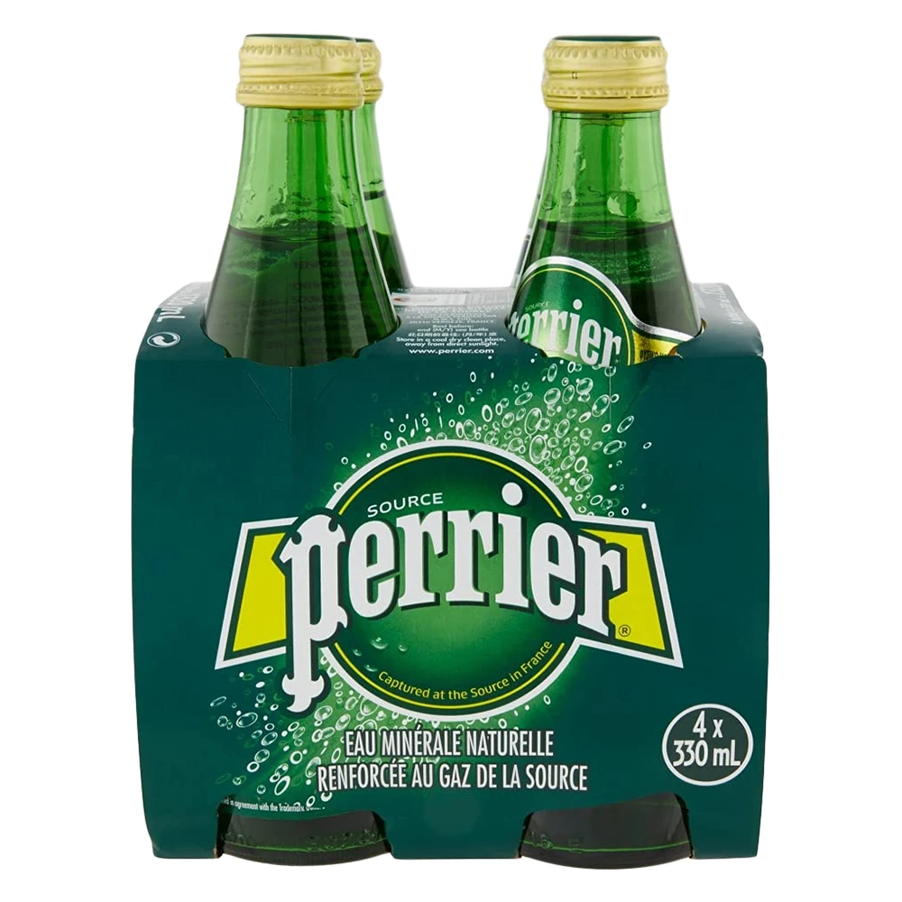 Perrier Regular Sparkling Water Glass Bottle 330 ml x 4 x 6