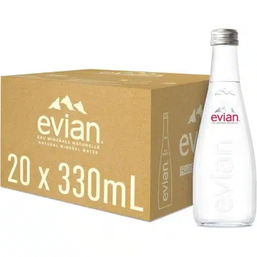 Evian Natural Mineral Water Glass Bottle 0.33L