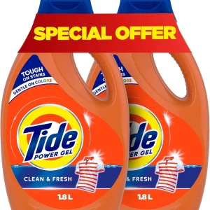 Tide Automatic Power Liquid Gel Clean & Fresh Offer 2 x 1.8 Lt