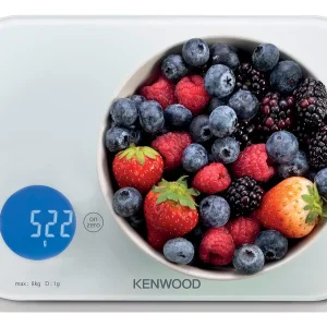 Kenwood Digital Kitchen Scale, 8Kg/22Lbs Capacity 4Mm Tempered Glass, Touch Control, Tare/Zero Function, Auto Shut-Off WEP50.000BWH