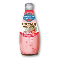 American Harvest Coconut Milk With Nata De Coco Strawberry - 290 ml