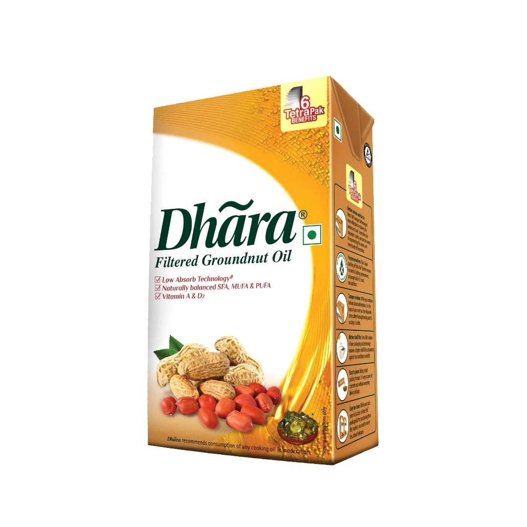 Dhara Groundnut Oil Tetra Brik 1 Ltr