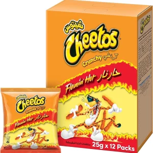 Cheetos Crunchy Flamin Hot Chips, 25g x 12