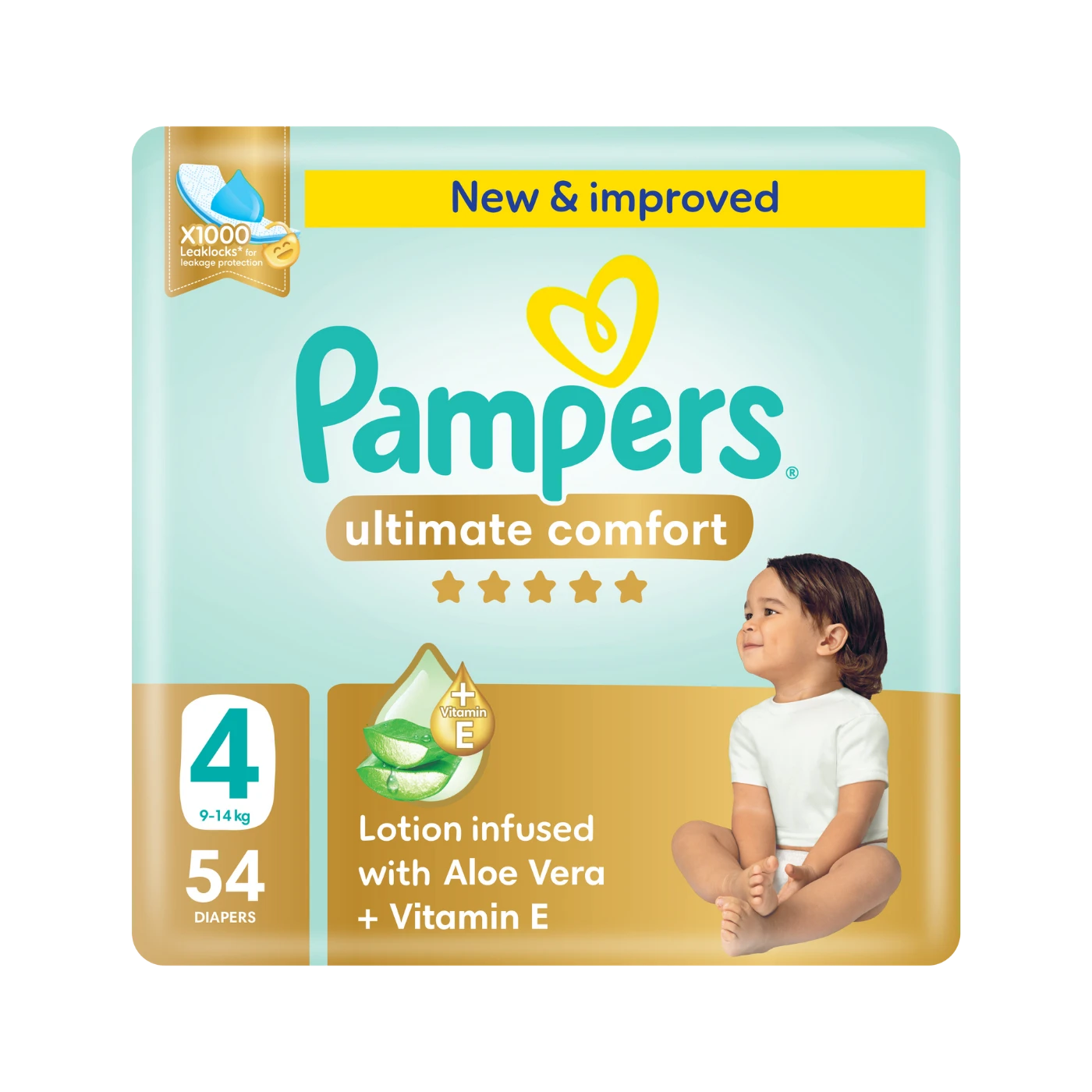 Pampers Ultimate Comfort Diapers, Size 4, 54's