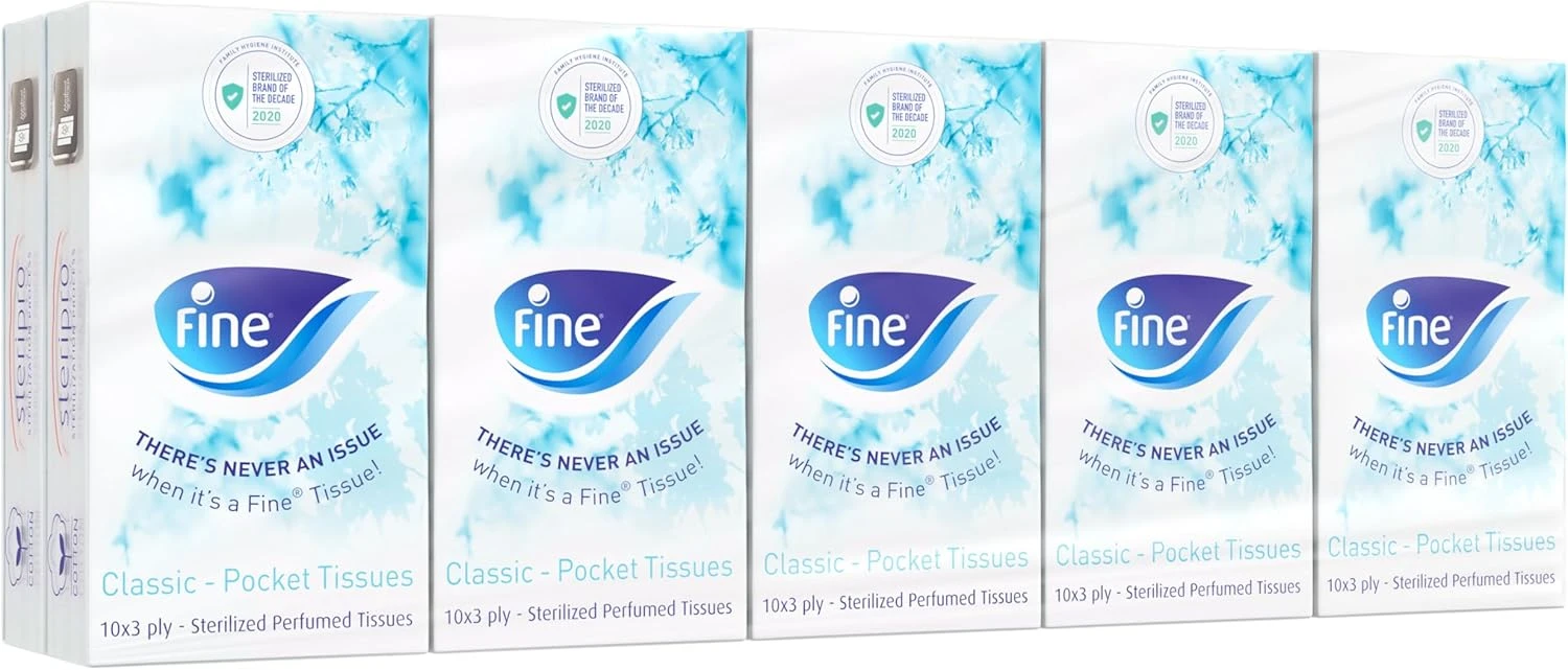 Fine Pocket Facial Tissue 120x(10x3ply)