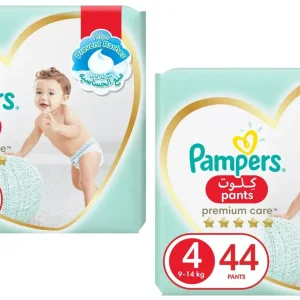 Pampers Premium Care Pants Diapers, Size 4, 9-14kg, 44's x 2