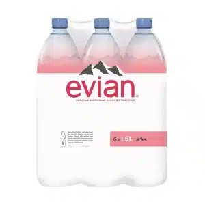 Evian Natural Mineral Water Pet Sunrise 1.5 Lt x 6