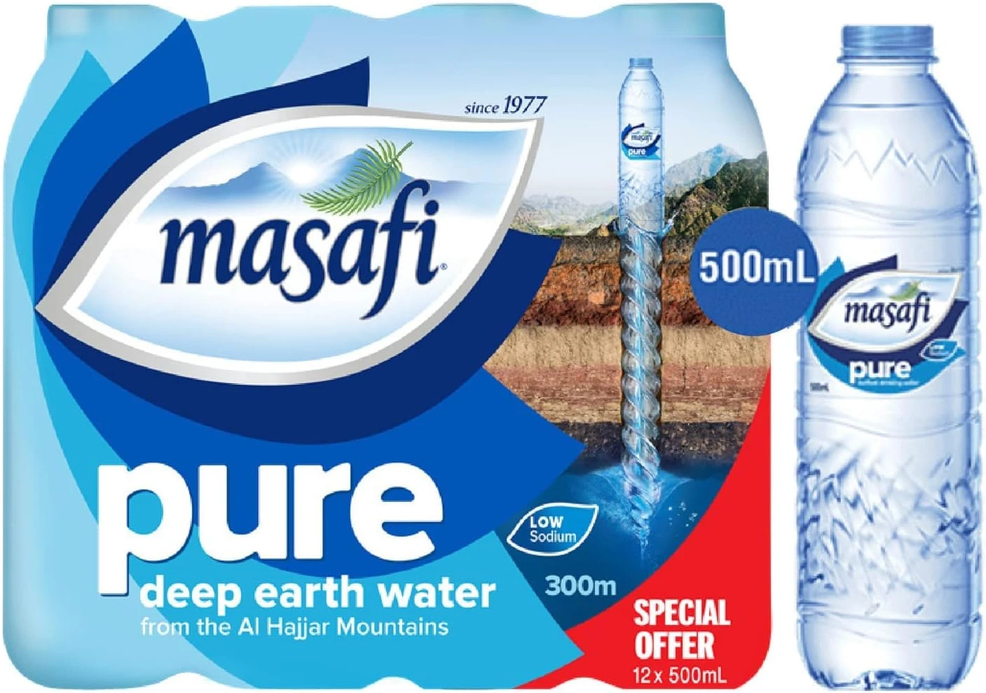 Masafi Mineral Water Shrink Wrap 500 ml x 12