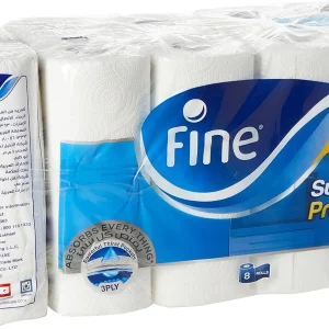 Fine Kitchen Paper Towel Roll, 60 Sheets X 3 Ply, Pack of 10 Rolls x 2