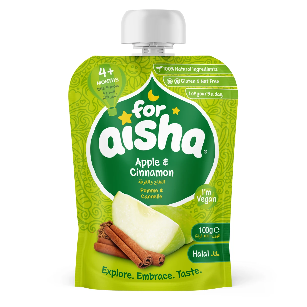 For Aisha 4Months + Pouch 100G - Apple & Cinnamon