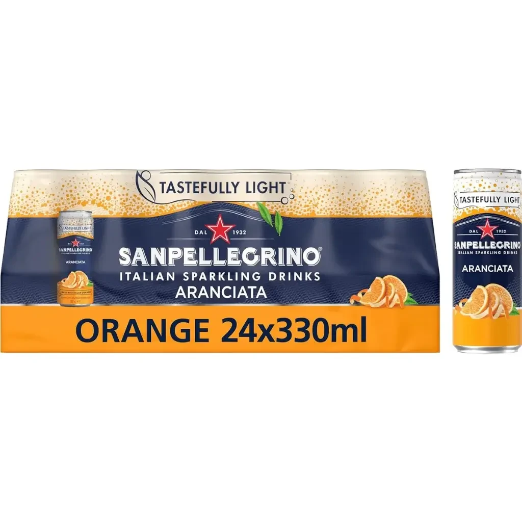 San Pellegrino Aranciata Sparkling Juice Can 24 x 330ml