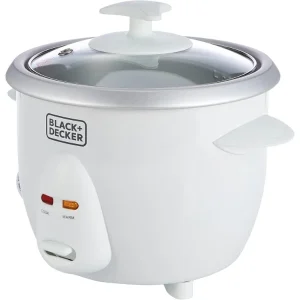 Black & Decker 350W 0.6L Rice Cooker With Removable Nonstick Bowl, Steaming Tray, Water Level Indicator Rc650-B5