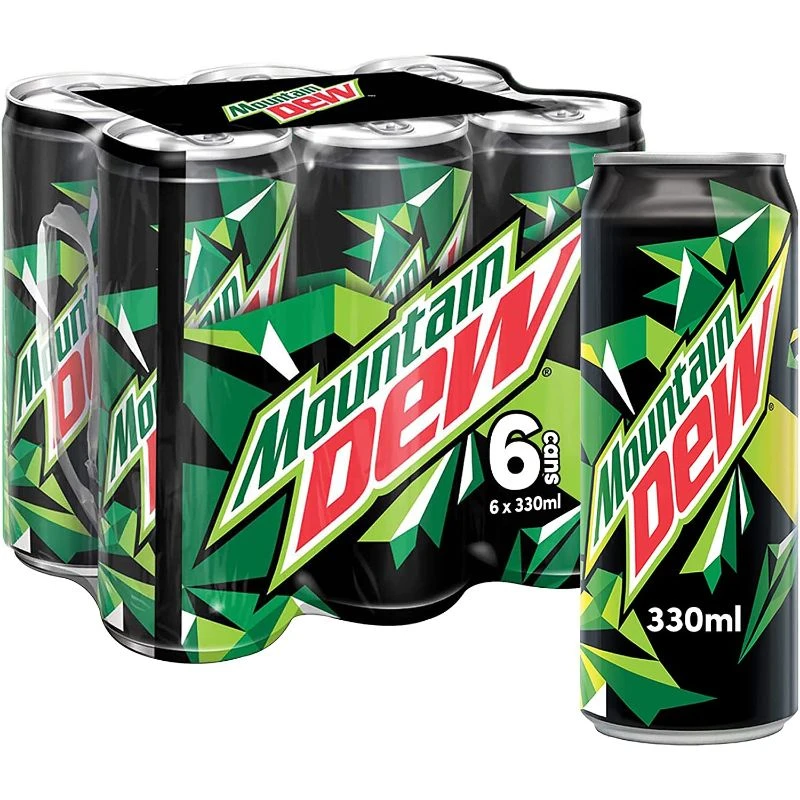 Mountain Dew Carbonated Soft Drink Can 330 ml x 6 x 4