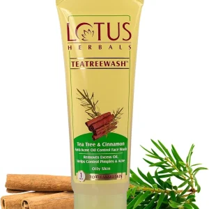 Lotus Herbals Teatreewash Tea Tree And Cinnamon Anti-Acne Oil Control Face Wash, 120Gm