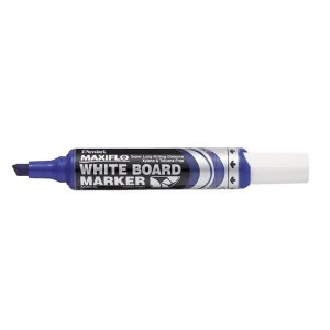 Pentel Maxiflo Chisel Tip White Board Marker Blue 12 Pieces