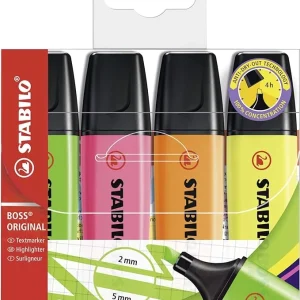 Stabilo Boss Original Highlighter Pen - Wallet Of 4 Colours