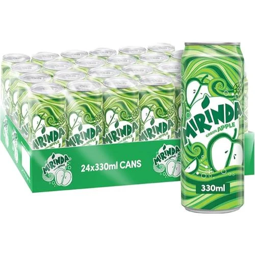 Mirinda Green Apple Carbonated Soft Drink Can 330 ml x 6 x 4