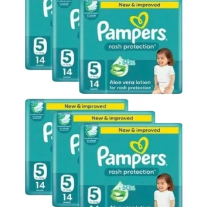 Pampers Rash Protection Diaper Size 5, 14 Counts x 6