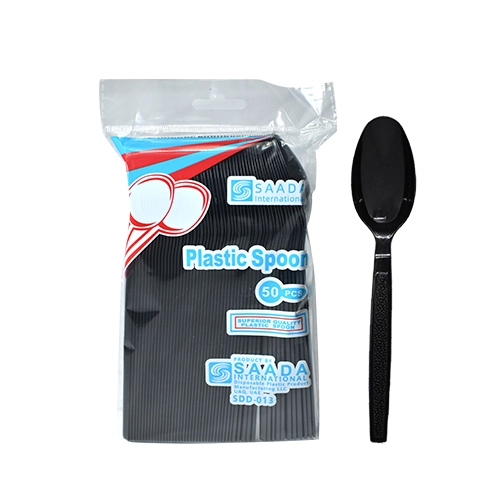 Saada Plastic Spoon Black 50 Pieces x 40